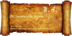 Milosevits Alex névjegykártya