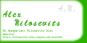 alex milosevits business card